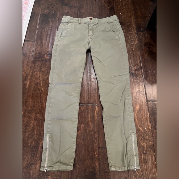 Crippen Trouser Pants Zipper Accents Army Green size 25 - Picture 2 of 10